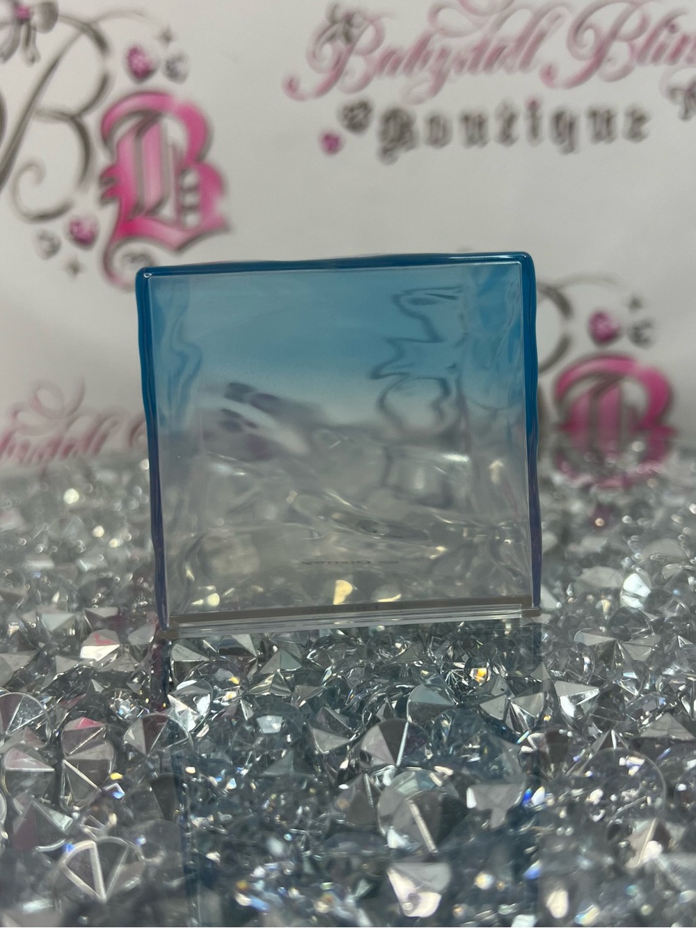Disney ice block character display Clear Display Block with Blue Ombre Accent